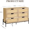 Acekool 6 Drawer Rattan Dresser, Fluted Chest with Stable Legs, Anti-Tipping Storage Cabinet for Bedroom - 2 of 4
