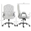 NicBex Velvet Adjustable Height Button Tufted Home Office Desk Chair with Padded Armrests and Wheels for Work Study Vanity - 3 of 4