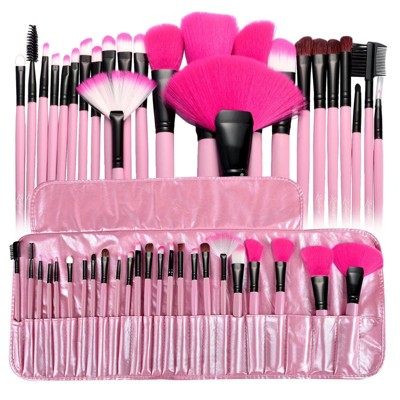 Zodaca 24 Piece Makeup Brush with Pouch Bag Organizer, Pink