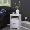 ChicFurnit Nightstands Modern End table Nightstand Side Table Bedside Table with Open Shelf and Drawer Storage for Bedroom, White, 15.7"*13.8"*22.8" - 3 of 4