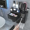 Attop Toothbrush Holders for Bathrooms, 2 Cups Toothbrush Holder Wall Mounted with Toothpaste Dispenser Cosmetic Drawer - 4 of 4