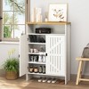 TiramisuBest Modern Minimalist MDF Shoe Cabinet - The sliding door design adds a touch of fashion to your home - White MDF Design - 3 of 4