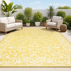 JONATHAN Y Charleston Vintage Filigree Textured Weave Indoor/Outdoor Area Rug - 1 of 4