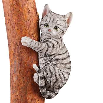 Collections Etc Hand-Painted Keyhole Hanger Climbing Kitty Tree Statue