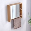 Vynxaria Wall-Mounted Bathroom Medicine Cabinet with Mirror and Towel Rack - 3 of 4