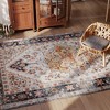 HOMCOM Area Rug 8x10, Non-Slip Machine Washable Rug, Boho Print Pattern Medallion Carpet for Living Room, Bedroom, Dining Room, Tawny Brown - 2 of 4
