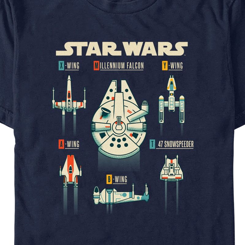 Men's Star Wars: A New Hope Starfighters and Starships Chart T-Shirt, 2 of 6