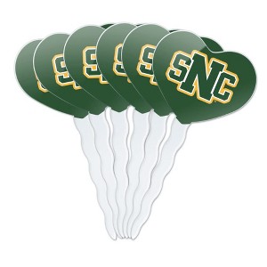 St. Norbert College Primary Logo Heart Love Cupcake Picks Toppers Decoration Set of 6 - 1 of 4