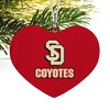 South Dakota Secondary Logo Heart Love Wood Christmas Tree Holiday Ornament - 2 of 3