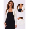Allegra K Women's Curved Hem Puff Long Sleeve Open Front Crop Bolero Shrug - 2 of 4