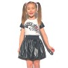 Mi Amore Gigi Little and Big Girls Graphic Interchangeable 3D Star Top & Faux Leather Skirt Set - 2 of 3