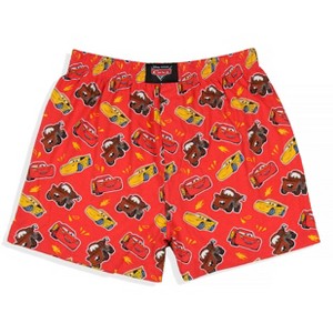 Disney Men's Cars Lightning McQueen Mater And Cruz Ramirez Boxer Shorts Red - 1 of 4