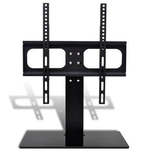 Aghana Digitals Black TV Pedestal Stand with Height Adjustment, Tempered Glass Base, Fits 26-42 - 1 of 4