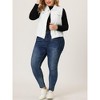 Agnes Orinda Women's Plus Size Trucker Zipper Front Sleeveless Sport Crop Denim Vests - 2 of 4