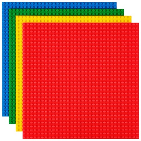 Strictly Briks Classic Stackable Baseplates, For Building Bricks, Bases for Tables, Mats, Basic Colors, 4 Pack, 10x10 Inches - image 1 of 4