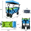 Collapsible Wagon 140L Wagons Carts Foldable with Removable Canopy, Folding Wagon Cart with Wheels for All-Terrain with Brake, Cooler Bag - 3 of 4