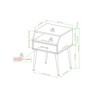 NicBex Nightstand with Drawers,1pc Side Table with Wood Frame,bedside Table for Bedroom,Living Room,Brown/Black/White/Gray - 3 of 4