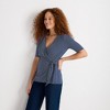 Lands' End Women's Elbow Sleeve Lightweight Jersey Side Tie Blouse - 4 of 4