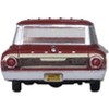 1964 Ford Country Station Wagon Squire Vintage Burgundy w/Woodgrain & White Interior 1/87 (HO) Diecast Model Car Oxford Diecast - 4 of 4
