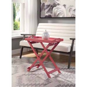 Coral Foldable MDF Tray Table with Solid Wood Legs