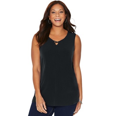 Catherines Women's Plus Size Petite Crisscross Timeless Tank