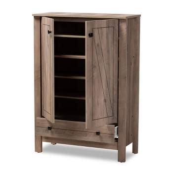 Galano 27.3 in. H x 30.7 in. W Cool Grey Wood Shoe Cabinet with Ultrafast Assembly
