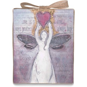 Pavilion Gift Company - Love - 6.75" Angel Sheet Music Plaque - Wall Sign Panels - 1 of 4