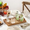 BRINJOY 17" Rectangular Woven Tray - Bohemian Handwoven Rattan Coffee Table Tray with Handles - 2 of 4
