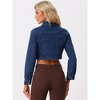 INSPIRE CHIC Women's Collared Button Down Long Sleeve Crop Jean Jacket - image 3 of 4