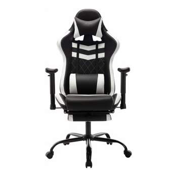 Ezra Adjustable Leg Rest Gaming Chair White - Mibasics : Target