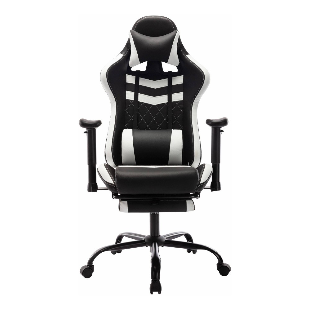 Photos - Computer Chair 24/7 Shop At Home Finn Racing Adjustable Pillow and Leg Support Gaming Cha