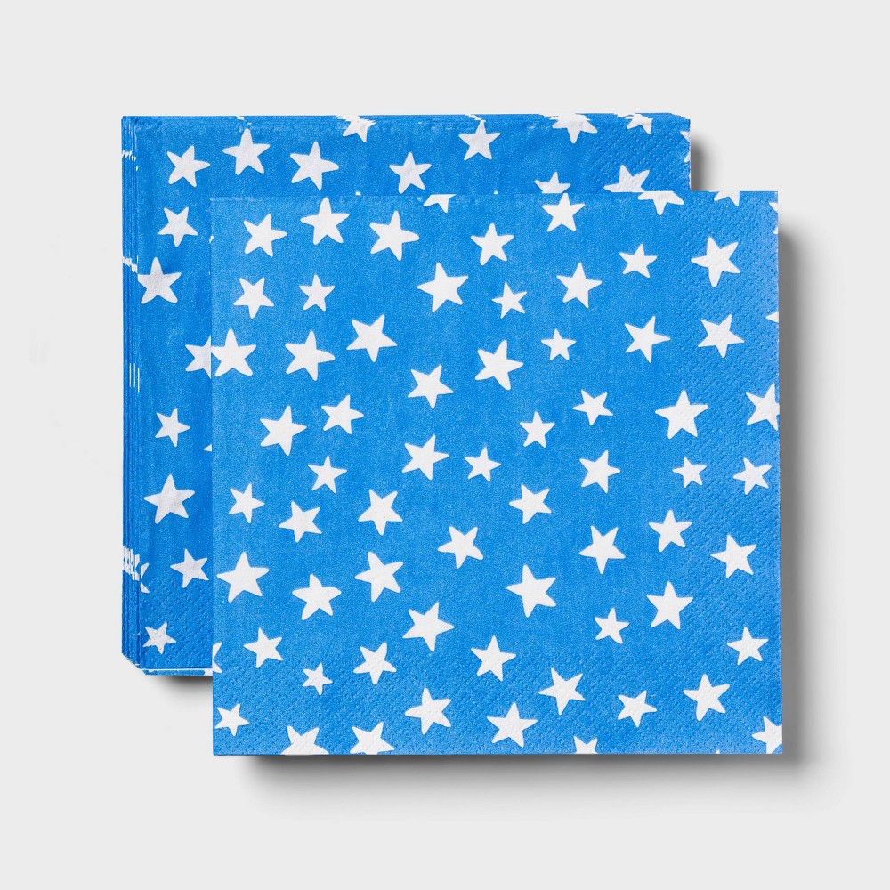 All Over Stars Lunch Napkin Blue/White - Sun Squad™