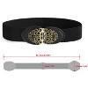 INSPIRE CHIC Women's Gold Tone Flower Design Metal Interlocking Buckle Elastic Cinch Belt - 3 of 4