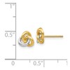 Black Bow Jewelry 7mm Two Tone Love Knot Post Earrings in 14k Gold and Rhodium - image 3 of 4