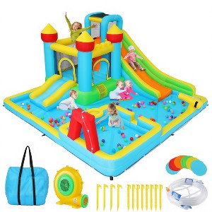 HOMDOX 154 x 150 x 79'' Large Kids Inflatable Bounce House with Blower, Double Slide Inflatable Bounce Houses with Climbing Wall and Pool, Age 3-12 - 1 of 4
