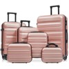 MOEPISY 6-Piece ABS Hardshell Luggage Set - Lightweight & Durable Suitcases with Dual Spinner Wheels, Rose Gold - 2 of 4
