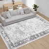 Washable Vintage Rug Non Slip Low Pile Rug Soft Throw Floor Cover Floral Foldable Indoor Carpet for Living Room Bedroom Playroom Nursery - 3 of 4