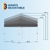 Jojoka 10x10 Pop Up Canopy Tent,Patio Canopy Tent with One Button Push Setup,4 Weight Bags,3 Adjustable Height - 3 of 4