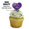 Abilene Christian Wildcat Heart Love Cupcake Picks Toppers Decoration Set of 6 - 3 of 4