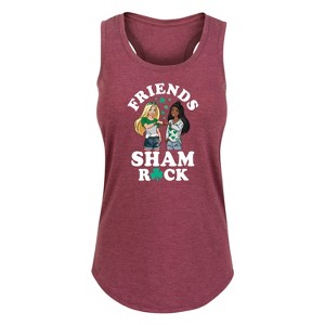 Women's - Barbie - St. Patrick's Day Friends Sham Rock Graphic Racerback Tank - 1 of 4