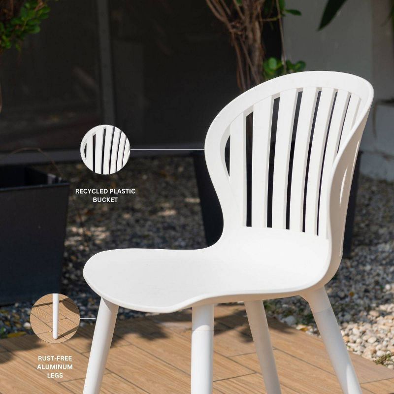 Amazonia 2pc SolaceSeat Outdoor Patio Dining Chairs Armless Chairs, 6 of 7