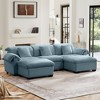 U Shaped Chaise Sectional Sofa,Modern Velvet Sectional Sofa With Soft Backrest And Seat Cushion,Sectional Sofa With Storage-Cuddlewood - 3 of 4