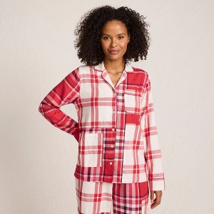 Lands' End Women's Long Sleeve Print Flannel Pajama Top - 1 of 4