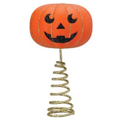 Old World Christmas 5.25 In Mini Pumpkin Head Tree Topper Jack-O-Lantern Halloween Tree Toppers
