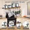 SEVOBAL Island Cookware Hanging Pot Rack Ceiling Mount Organizer 24 Hooks Pots Pans Storage Kitchen Easy Assembly, Brown, 23.79"*4.88"*3" - 4 of 4