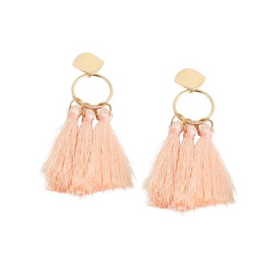 SOHI Women's Black Tassel Drop Earrings