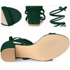 Perphy Women's Long Lace Up Open Toe Mid Chunky Open Toe Heel Sandals - 3 of 3