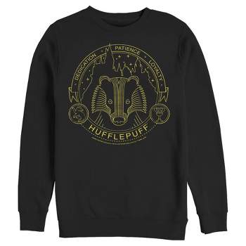 Potter Men\'s - - Hufflepuff Over Athletic Large Harry Heather Pull Crest Target Hoodie :