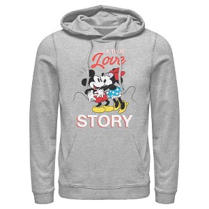 Men's Mickey & Friends True Love Story Pull Over Hoodie - 1 of 4