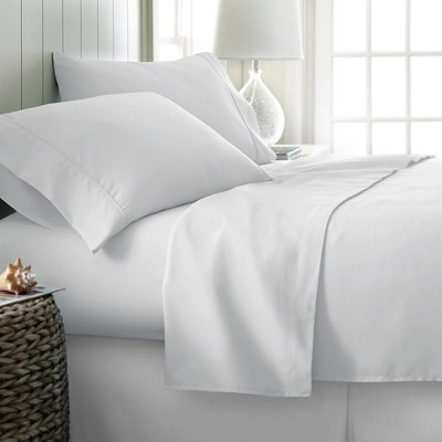 Luxurious White Full Cotton Sateen 4-Piece Sheet Set